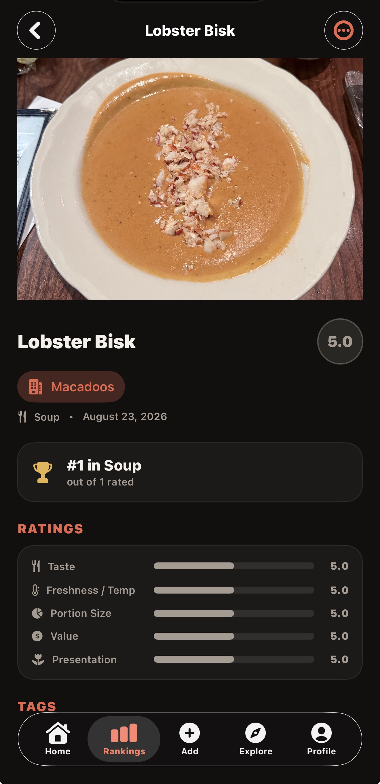 BiteRank bite detail