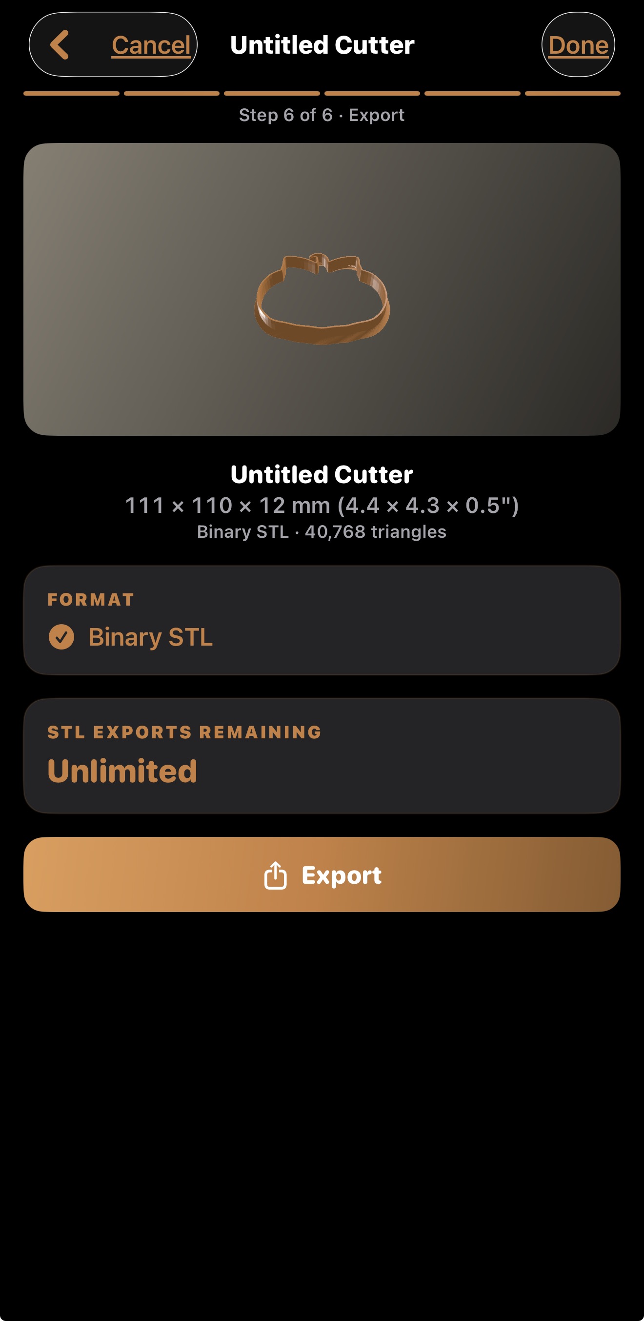 Export a printable STL